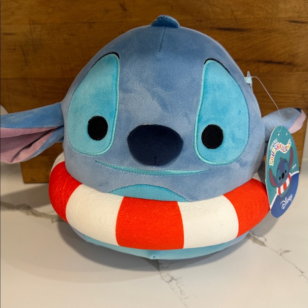 NEW Squishmallows Disney STITCH 8" Plush Swim Inner tube Pool Summer